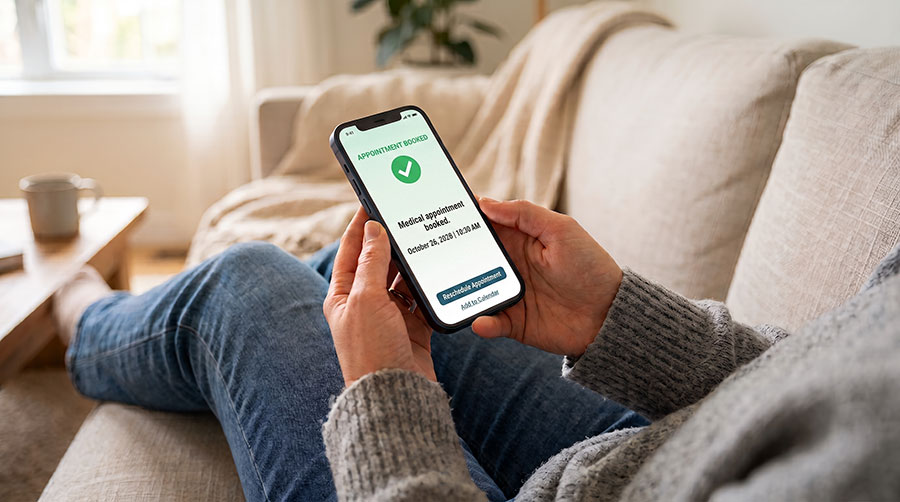Booking an online medical appointment from home